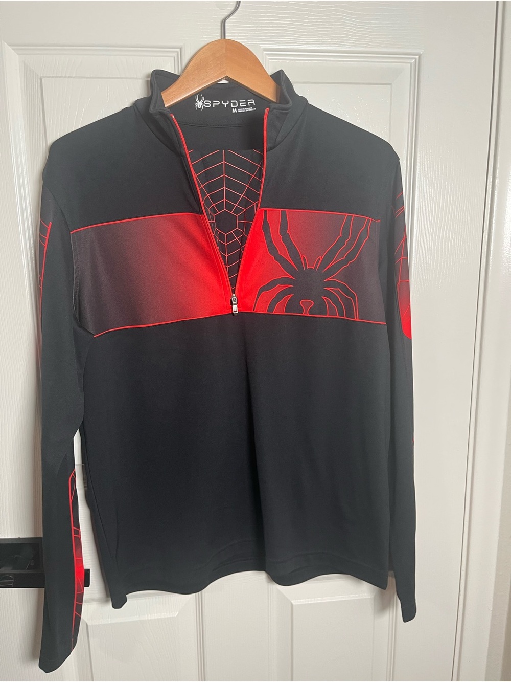 Spyder Men’s Black & Red Spider Quarter-Zip Pullover. Never worn.
